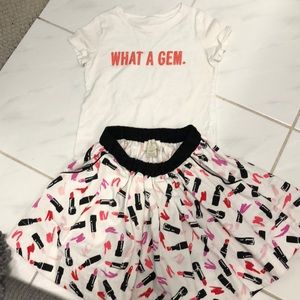 Girls Kate Spade T-shirt and skirt